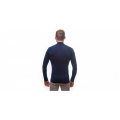 SENSOR MERINO ACTIVE pánské triko dl.rukáv stoják zip deep blue