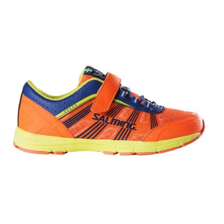 Salming Speed Shoe Kid velcro shocking orange