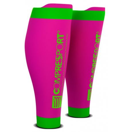 COMPRESSPORT návleky na lýtka R2 V2 FLUO pink