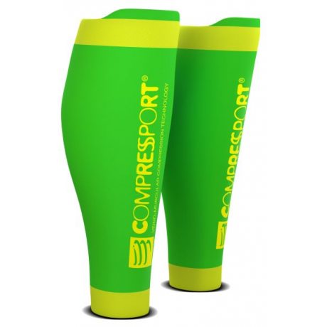 COMPRESSPORT návleky na lýtka R2 V2 FLUO zelené