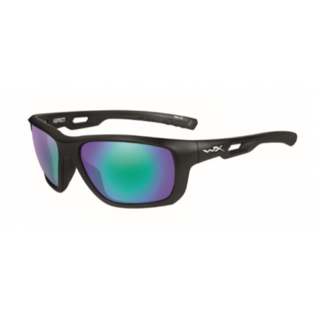 Wiley X Aspect polarized emerald mirror amber lens/matte black flame