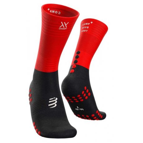 COMPRESSPORT MID COMPRESSION SOCKS black / red