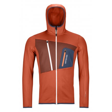 Ortovox FLEECE GRID HOODY M desert orange