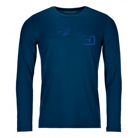 Ortovox 185 MERINO LOGO SPRAY LS M petrol blue