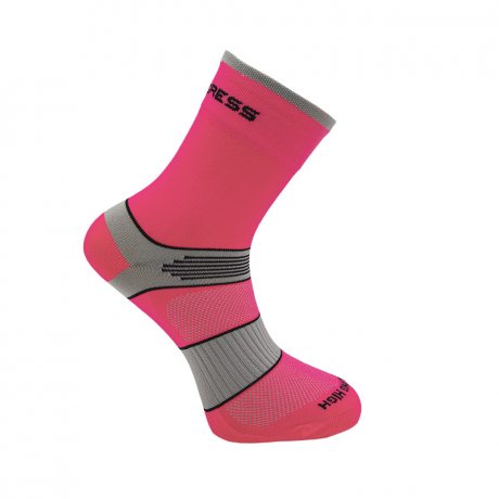 Progress CYCLING HIGH SOX neon růžová/šedá