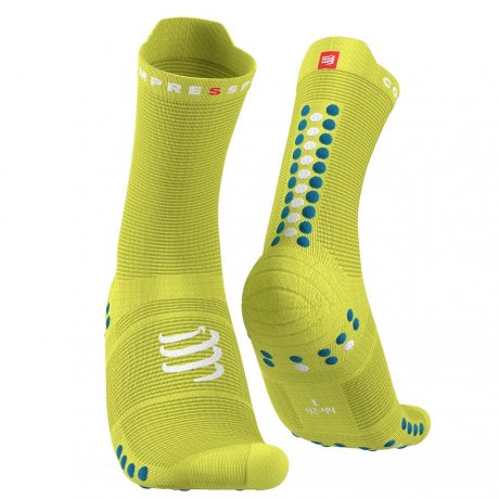 COMPRESSPORT PRO RACING SOCKS V4.0 RUN HIGH primrose/fjord