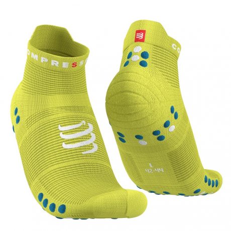 COMPRESSPORT PRO RACING SOCKS V4.0 RUN LOW primrose/fjord blue