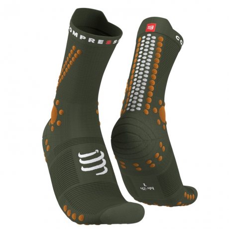 COMPRESSPORT PRO RACING SOCKS V4.0 TRAIL RF green/dk cheddar