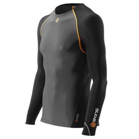 Skins Bio S400 - Thermal Mens black/graphite/orange L/S T