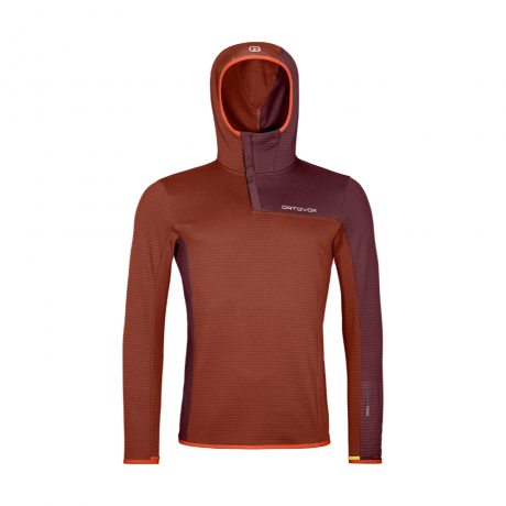 Ortovox FLEECE LIGHT GRID SN HOODED M clay orange