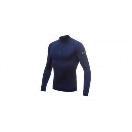 SENSOR MERINO ACTIVE pánské triko dl.rukáv stoják zip deep blue