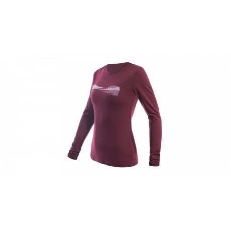 SENSOR MERINO AIR PT HILLS dámské triko dl.rukáv port red