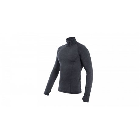 SENSOR MERINO BOLD pánské triko dl.rukáv roll neck anthracite gray