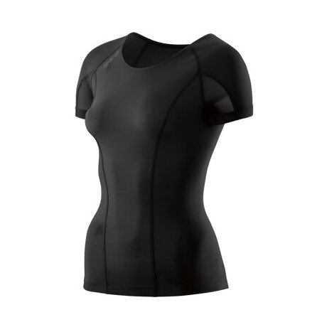 Skins DNAmic Womens Top Short Sleeve Black/Black