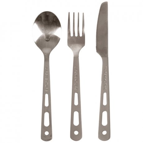 Lifeventure Knife Fork Spoon Set - titanium