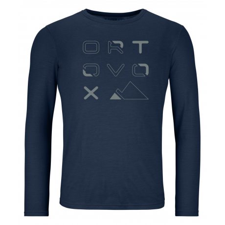 Ortovox 185 Merino Brand Outline Long Sleeve M deep ocean