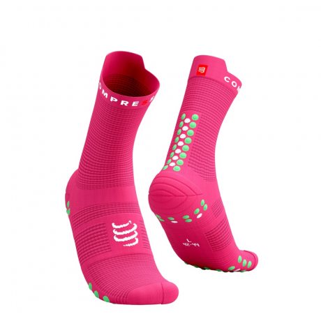 COMPRESSPORT PRO RACING SOCKS V4.0 RUN HIGH pink/summer green