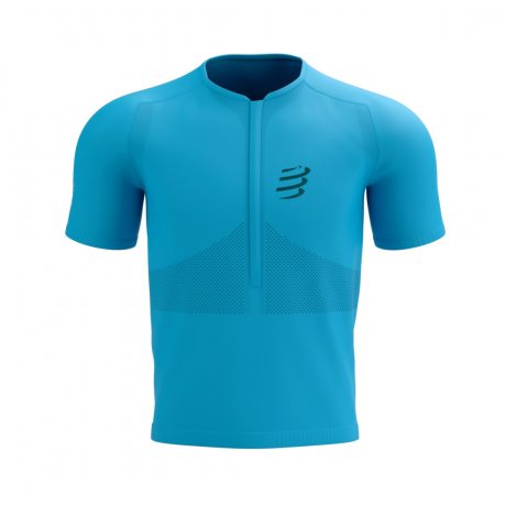 COMPRESSPORT TRAIL HALF-ZIP FITTED SS TOP hawaiian ocean/shaded spruce