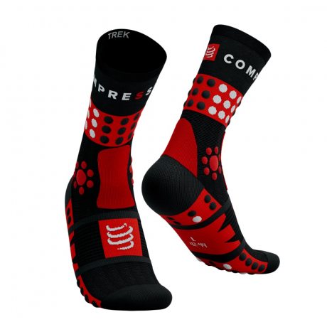 COMPRESSPORT TREKKING SOCKS black/red/white