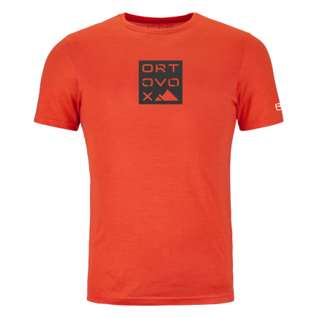 Ortovox 185 Merino Square T-shirt M hot orange