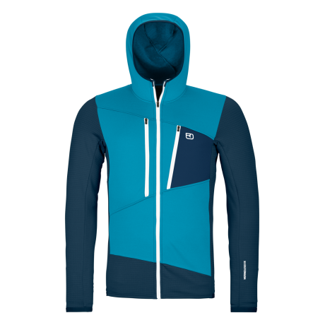 Ortovox Fleece Grid Hoody M mountain blue