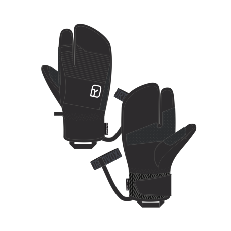 Ortovox Full Leather 3 Finger Glove M black raven