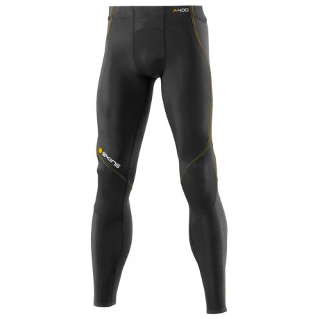 Skins Bio A400 Mens Black/Yellow Long Tights