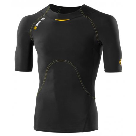 Skins Bio A400 Mens Black/yellow Top Short Sleeve