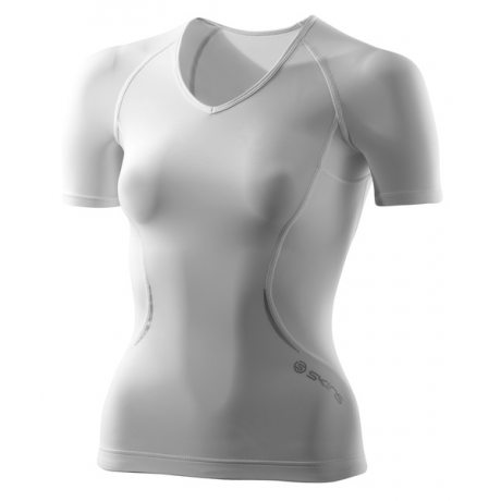 Skins A400 Womens White Top Short Sleeve