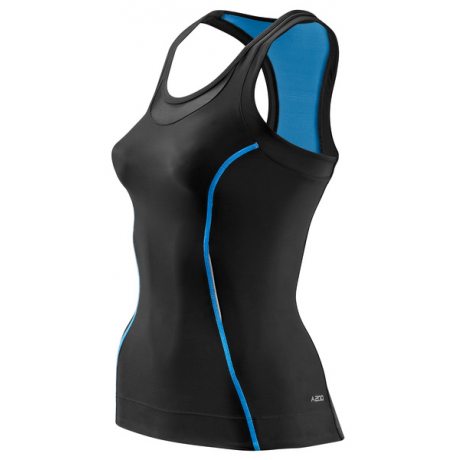 Skins Bio A200 Womens Black/Blue Racer back top