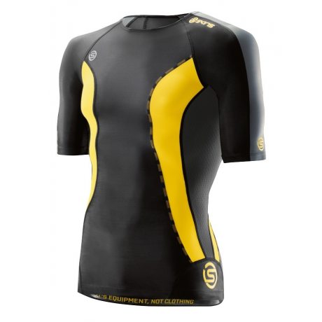 SKINS DNAmic Mens Top Short Sleeve Black/Citron